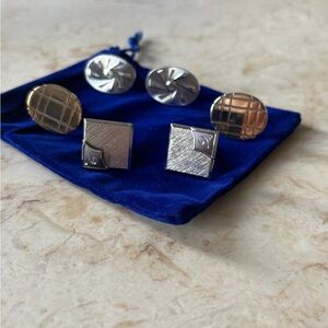 Silver and Gold Cufflinks Set